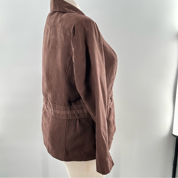 Kim Rogers Signature blazer size 1X brown microsuede Corpcore southwestern - Picture 4 of 10